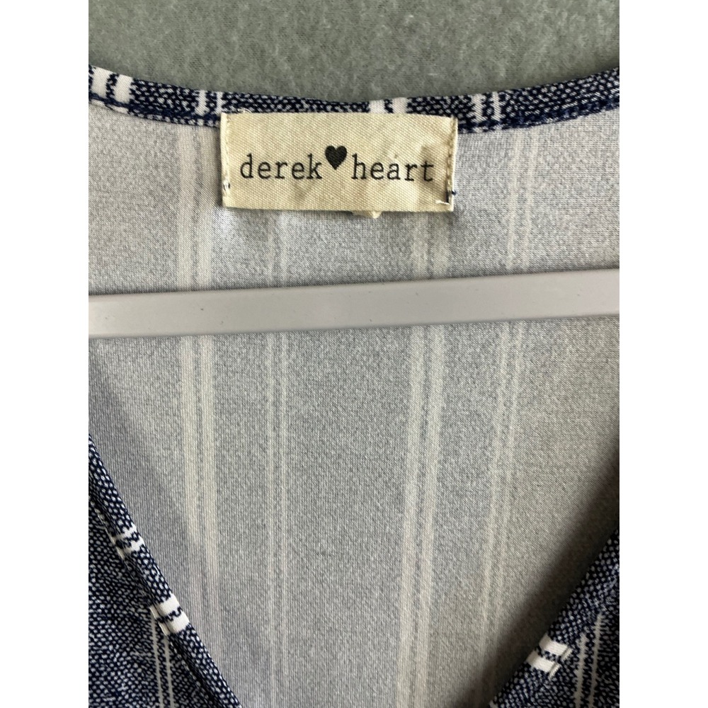 Derek Heart Dress Women's Small Striped Wrap Dress Casual Short Sleeve - Picture 3 of 9
